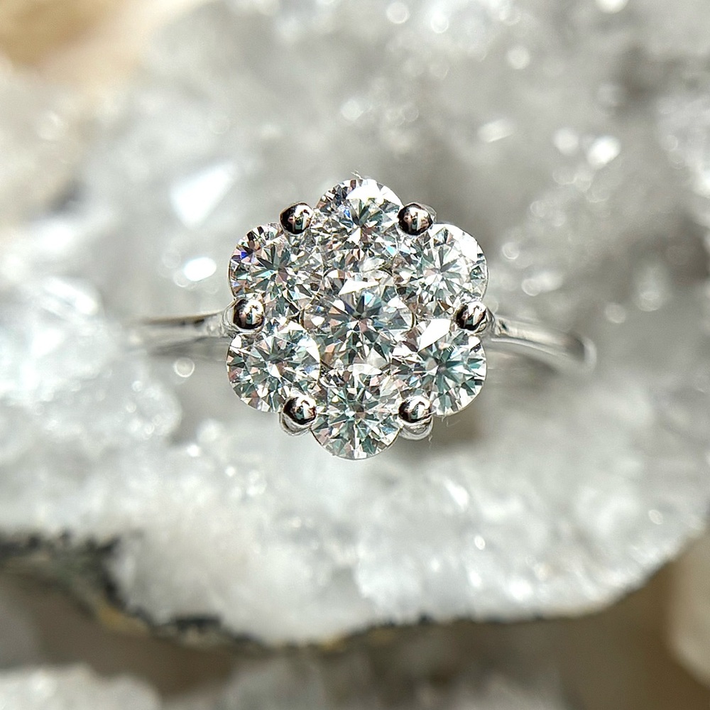 “Crystal Flower” Glorious Flower Moissanite Ring! 💎 - SIZE (7)